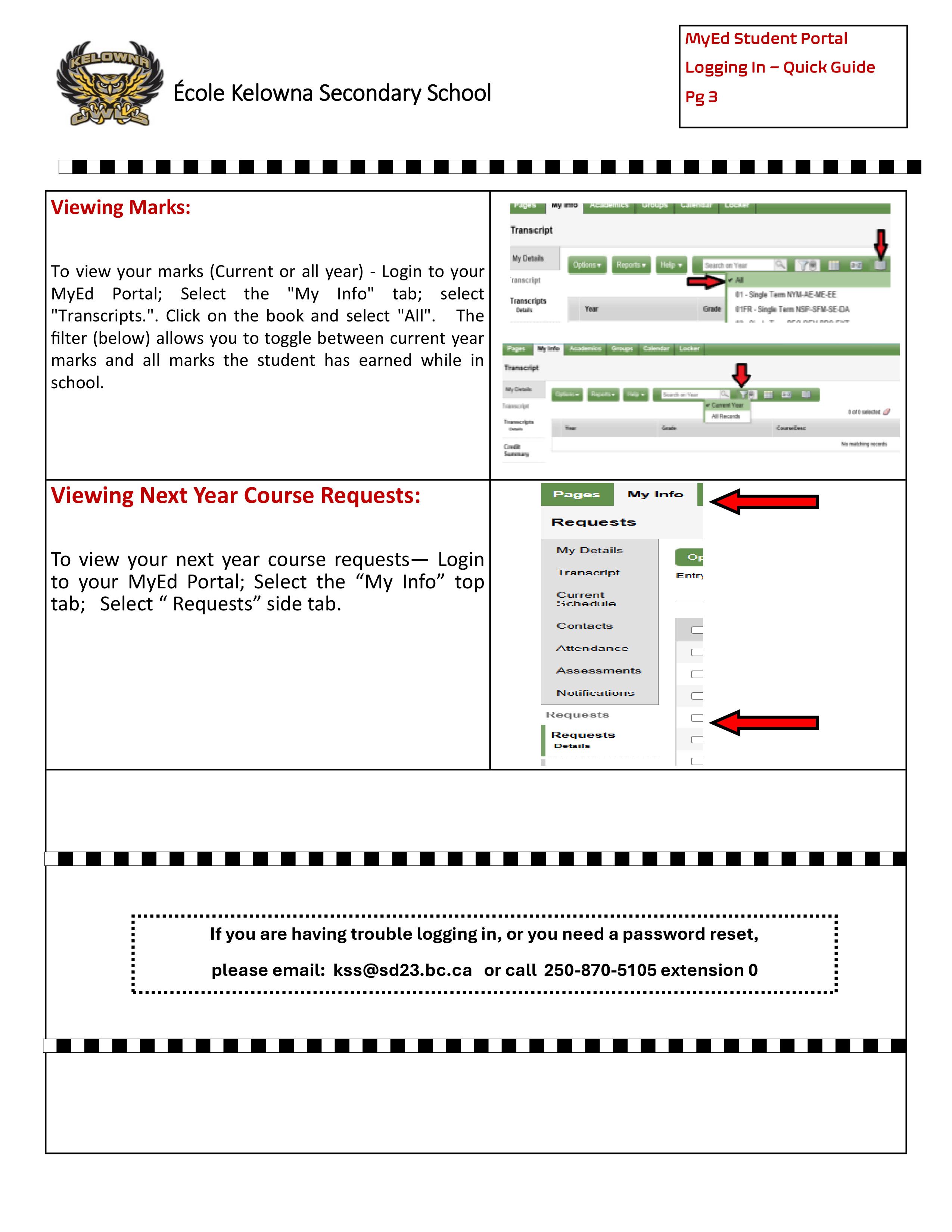 KSS My Ed Student Portal Instructions Apr 2026 3