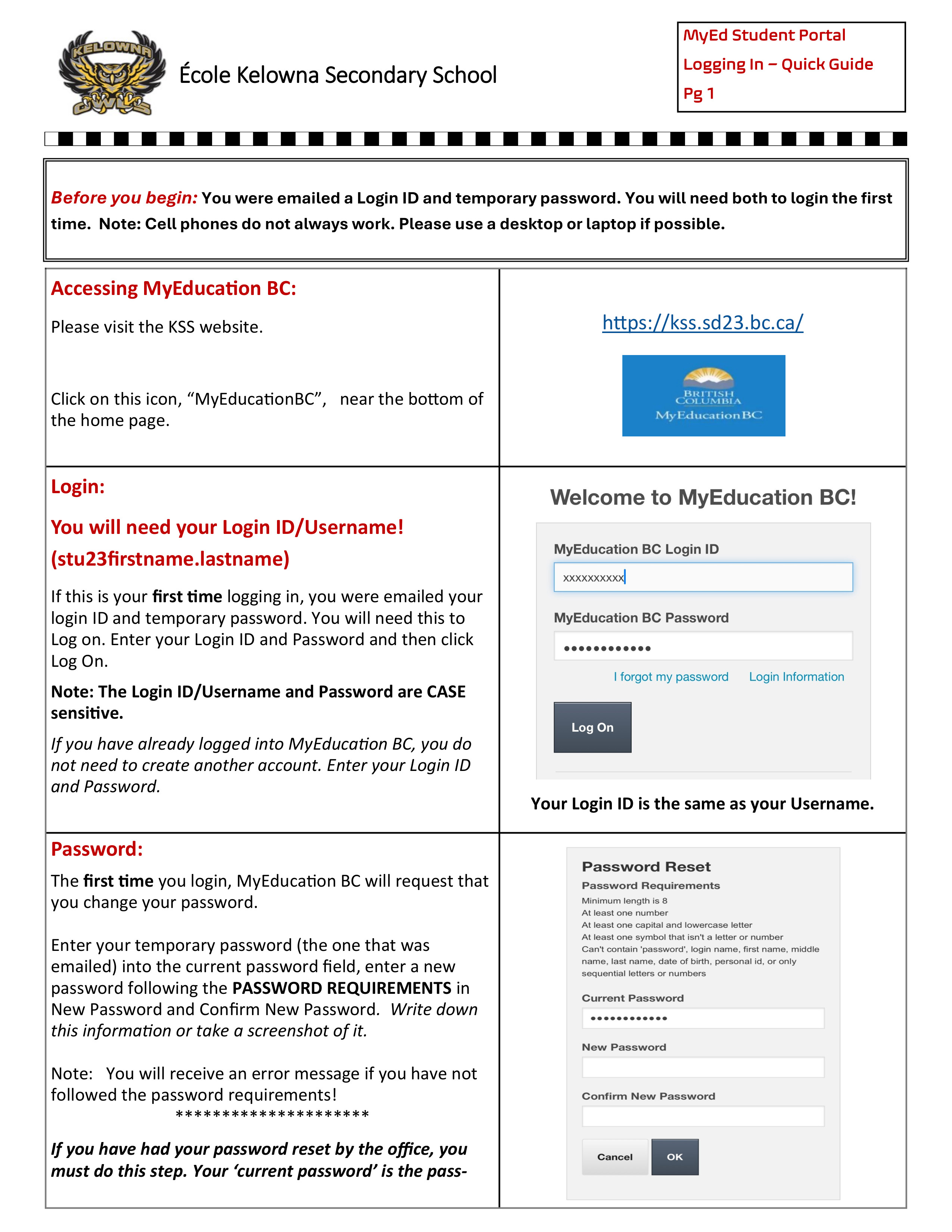 KSS My Ed Student Portal Instructions Apr 2026 1
