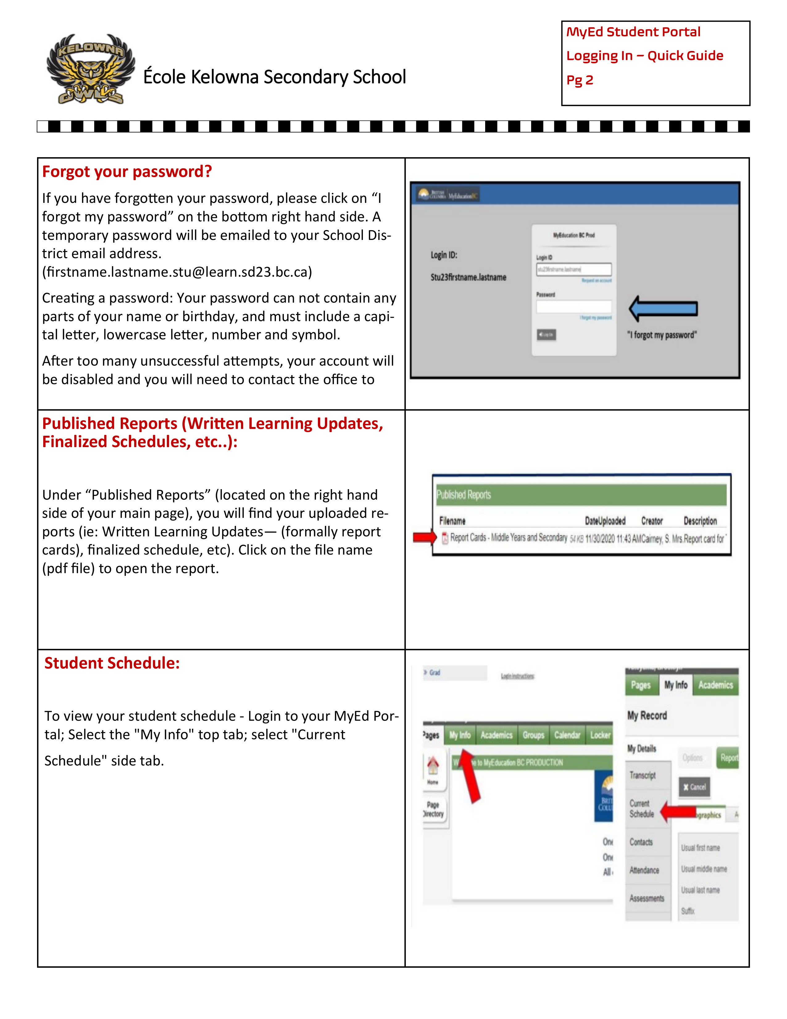 KSS My Ed Student Portal Instructions Apr 2026 2